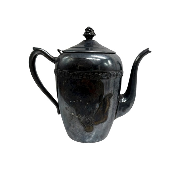 Teapot Creamer & Sugar Bowl Set F B Rogers Silver Over Copper Vintage DECOR ONLY - Picture 4 of 16